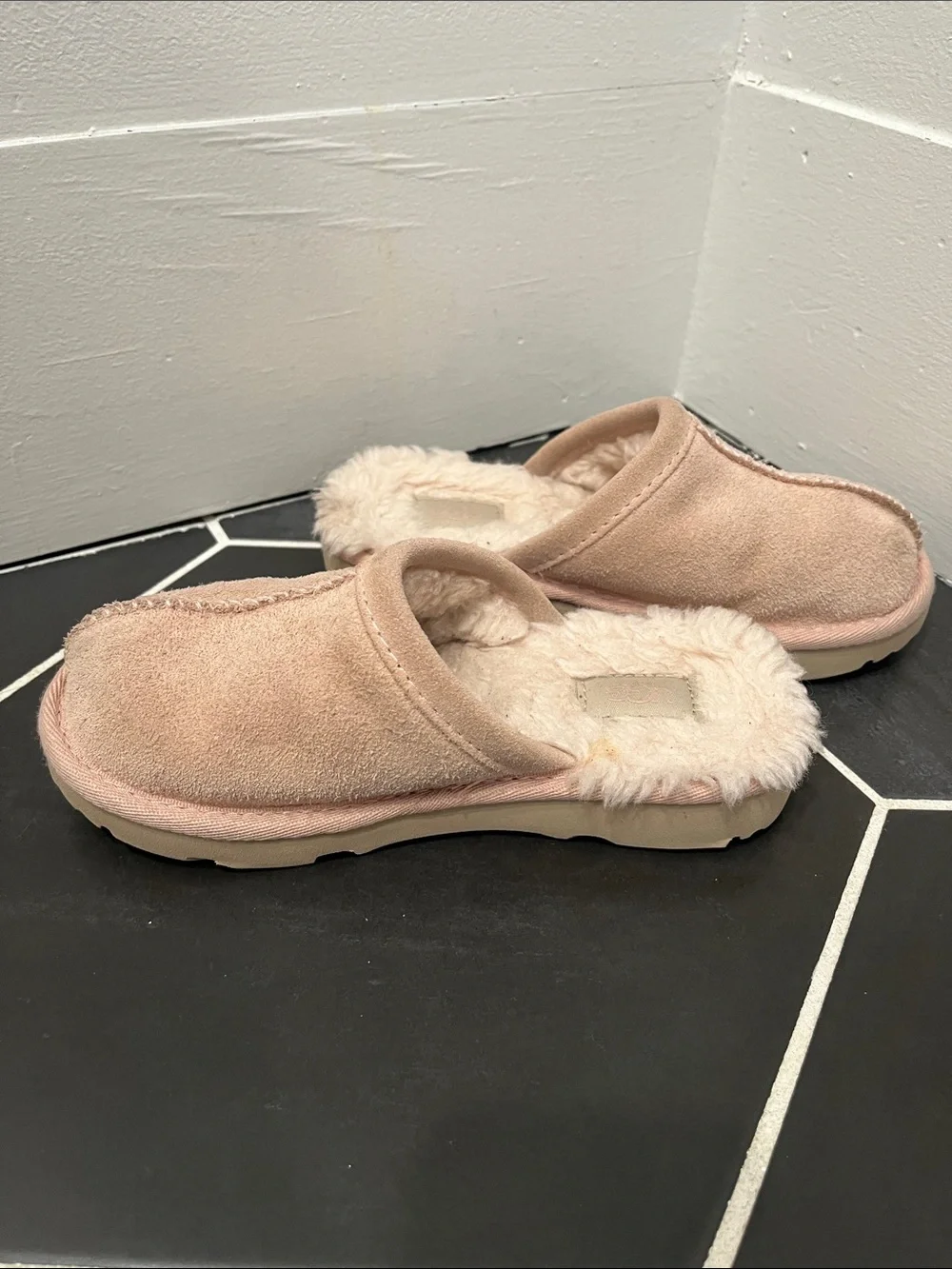 UGG Blush Suede Shearling Mule Slippers
